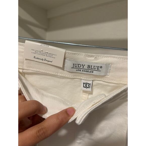 NWT Judy Blue Ivory Drawstring High Waist Jeans Sz 13/31 - Picture 9 of 13